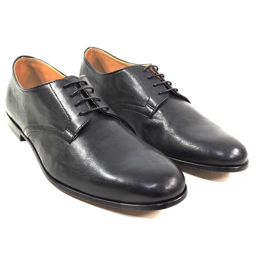 ALBERTO CICCIOLI 🇮🇹 MEN'S BLACK SOFT LEATHER COMFORT DERBY SHOES - Picture 2 of 7